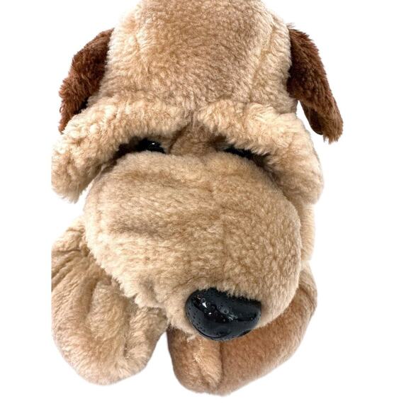 Vintage Plush Puppy Raffoler Dog Stuffed Animal Droopy Brown Wrinkle 86 Shar Pei - Picture 3 of 11
